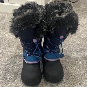 Kids Kamik Winter Boots with Faux Fur Trim